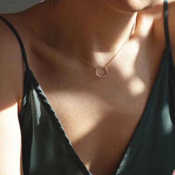 Minimalist "Good Karma" Circle Boho Charm Necklace - Picture 3 of 10